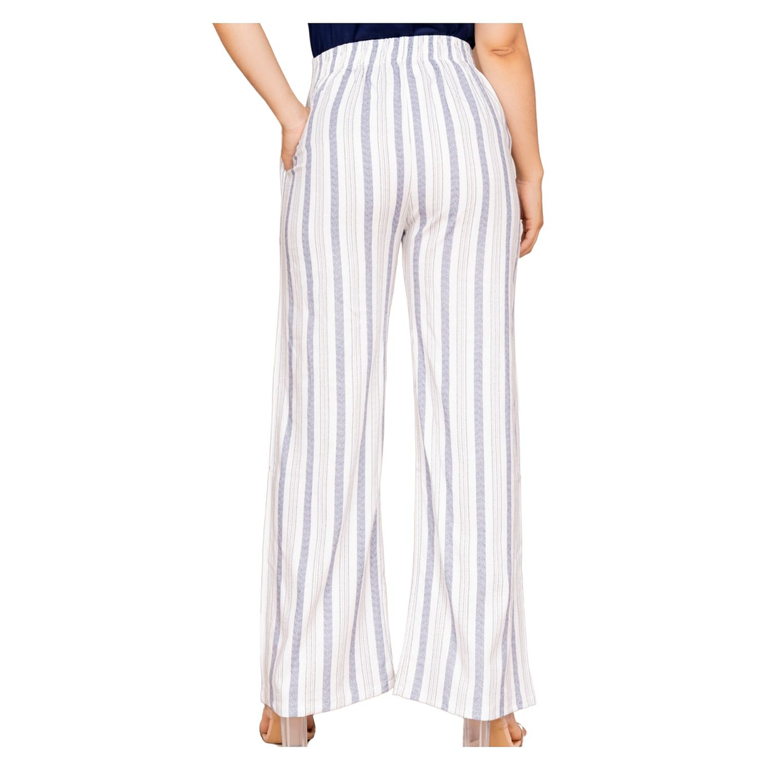 Pantalón Lino a Rayas Elasticado Jennifer Mujer 14