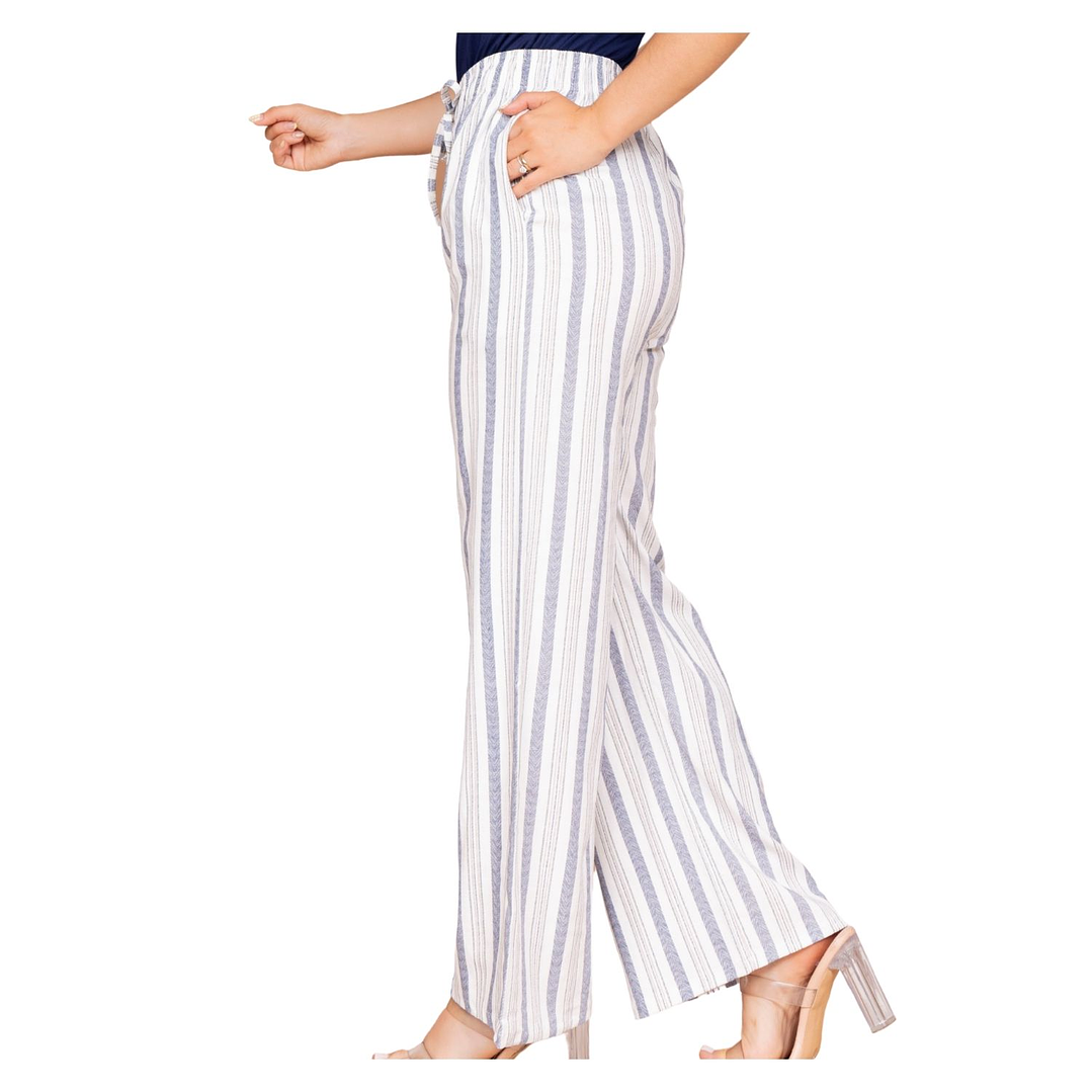Pantalón Lino a Rayas Elasticado Jennifer Mujer 13