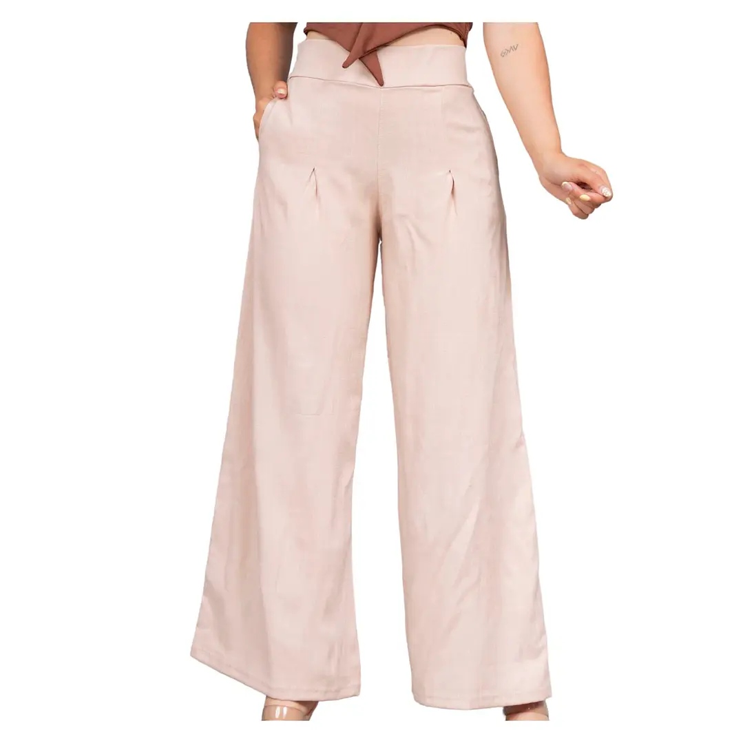Pantalón Lino Pinzas Faby Mujer 16
