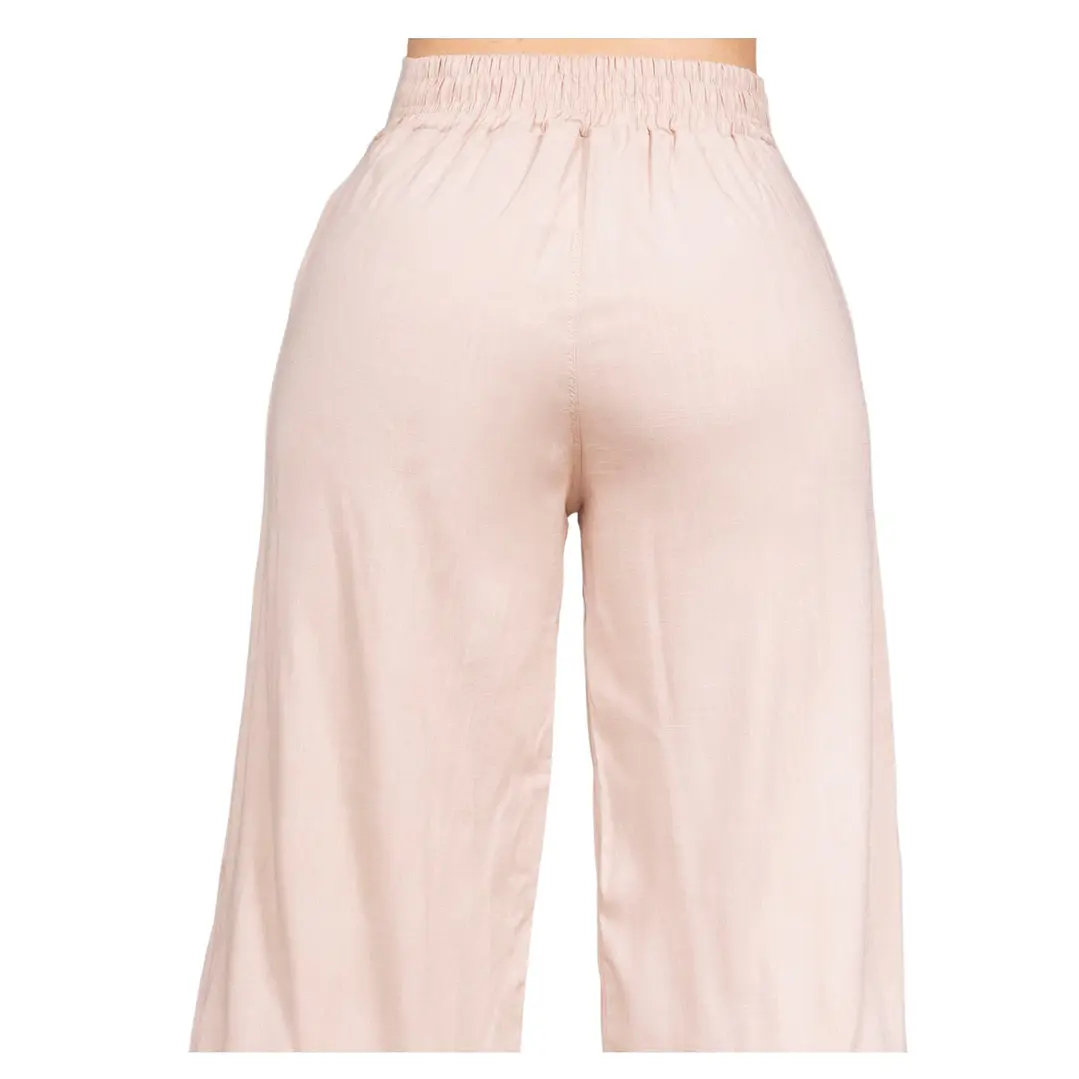 Pantalón Lino Pinzas Faby Mujer 30