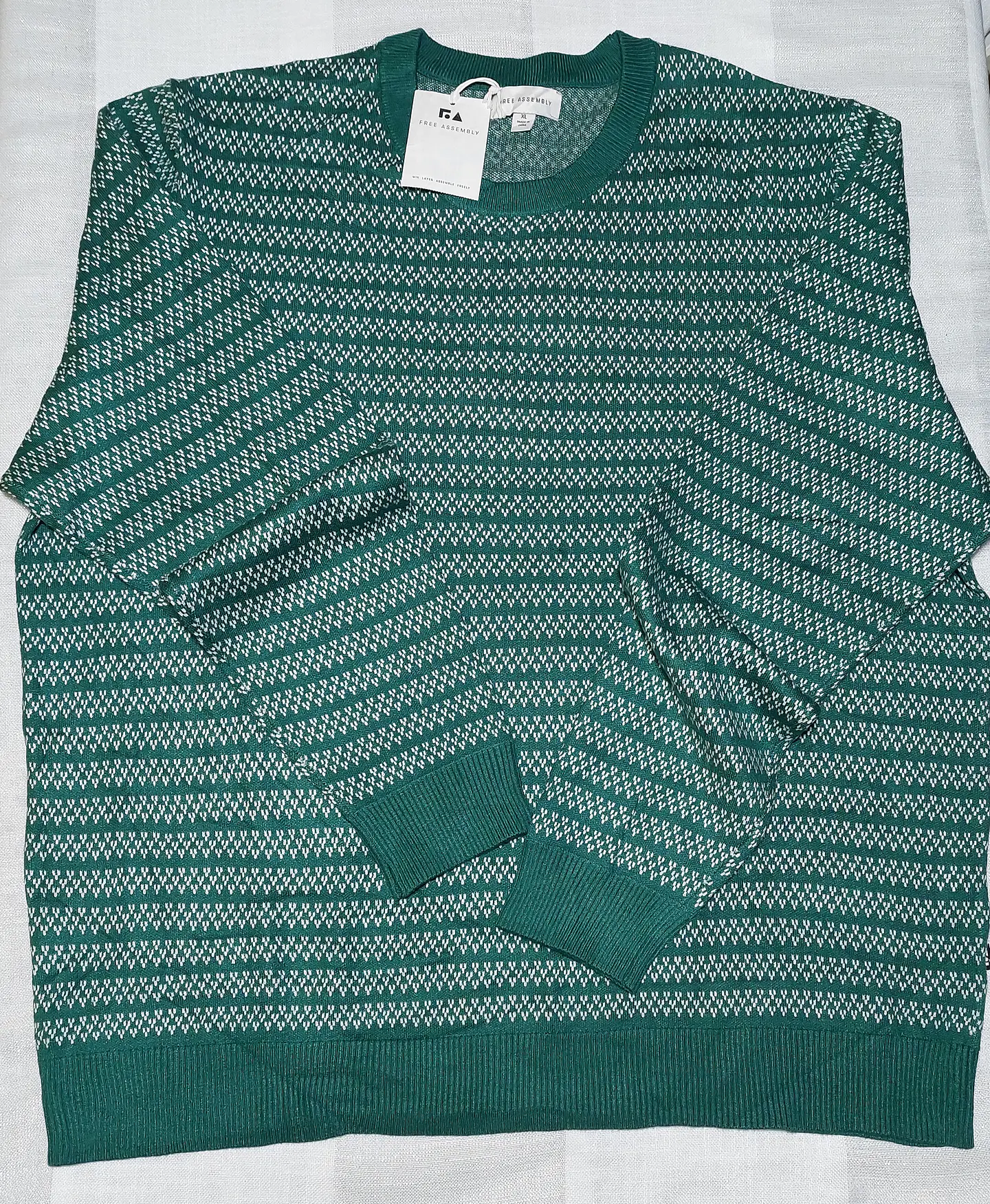 SWEATER CASUAL VERDE FREE ASSEMBLY TALLA XL 3