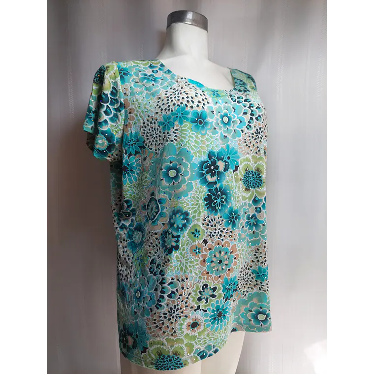 BLUSA MULTICOLOR SUSAN LAWRENCE TALLA 2XL 1