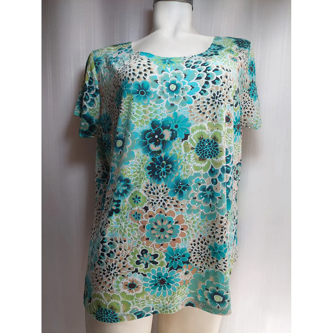 BLUSA MULTICOLOR SUSAN LAWRENCE TALLA 2XL 2