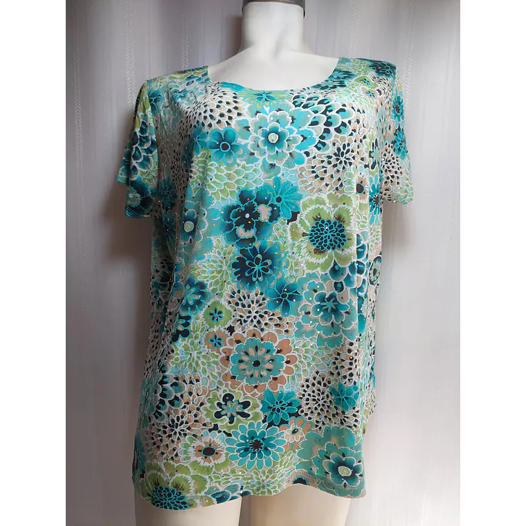 BLUSA MULTICOLOR SUSAN LAWRENCE TALLA 2XL 2