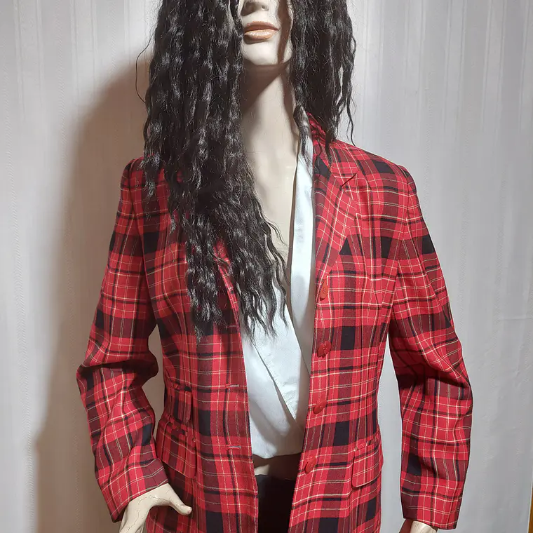 BLAZER ROJO ESCOCES CHAUS TALLA 8 2