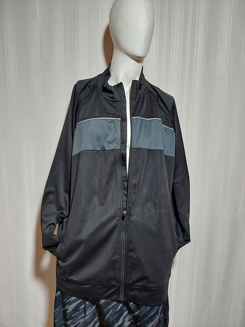 CHAQUETA DEPORTIVA NEGRA ATHLETIC TALLA 3XL
