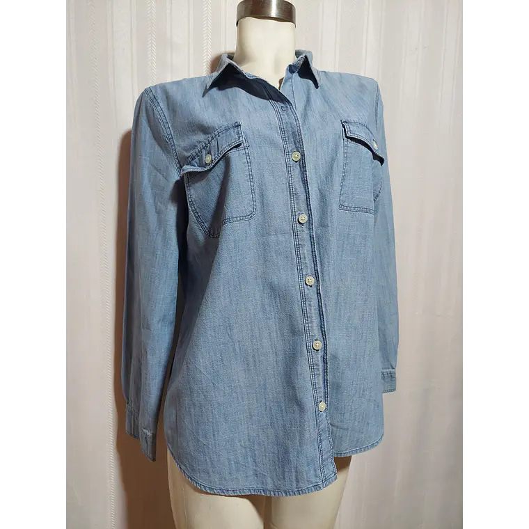 BLUSA JEANS AZUL OLD NAVY TALLA L 3