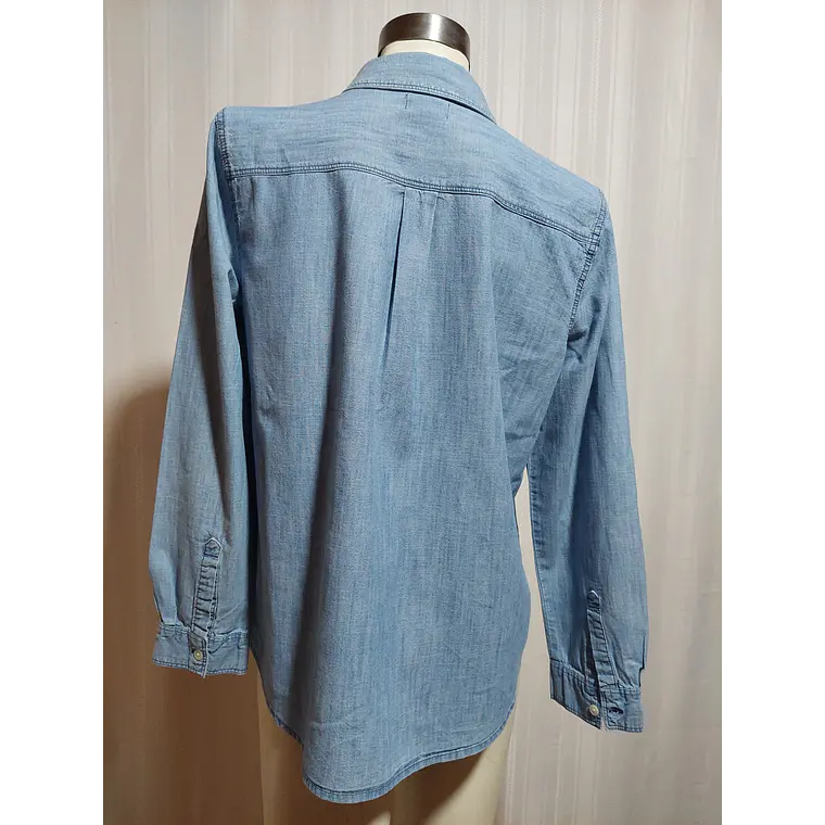 BLUSA JEANS AZUL OLD NAVY TALLA L 4