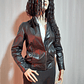 CHAQUETA CUERO NEGRA VERA PELLE TALLA 42 - Miniatura 3