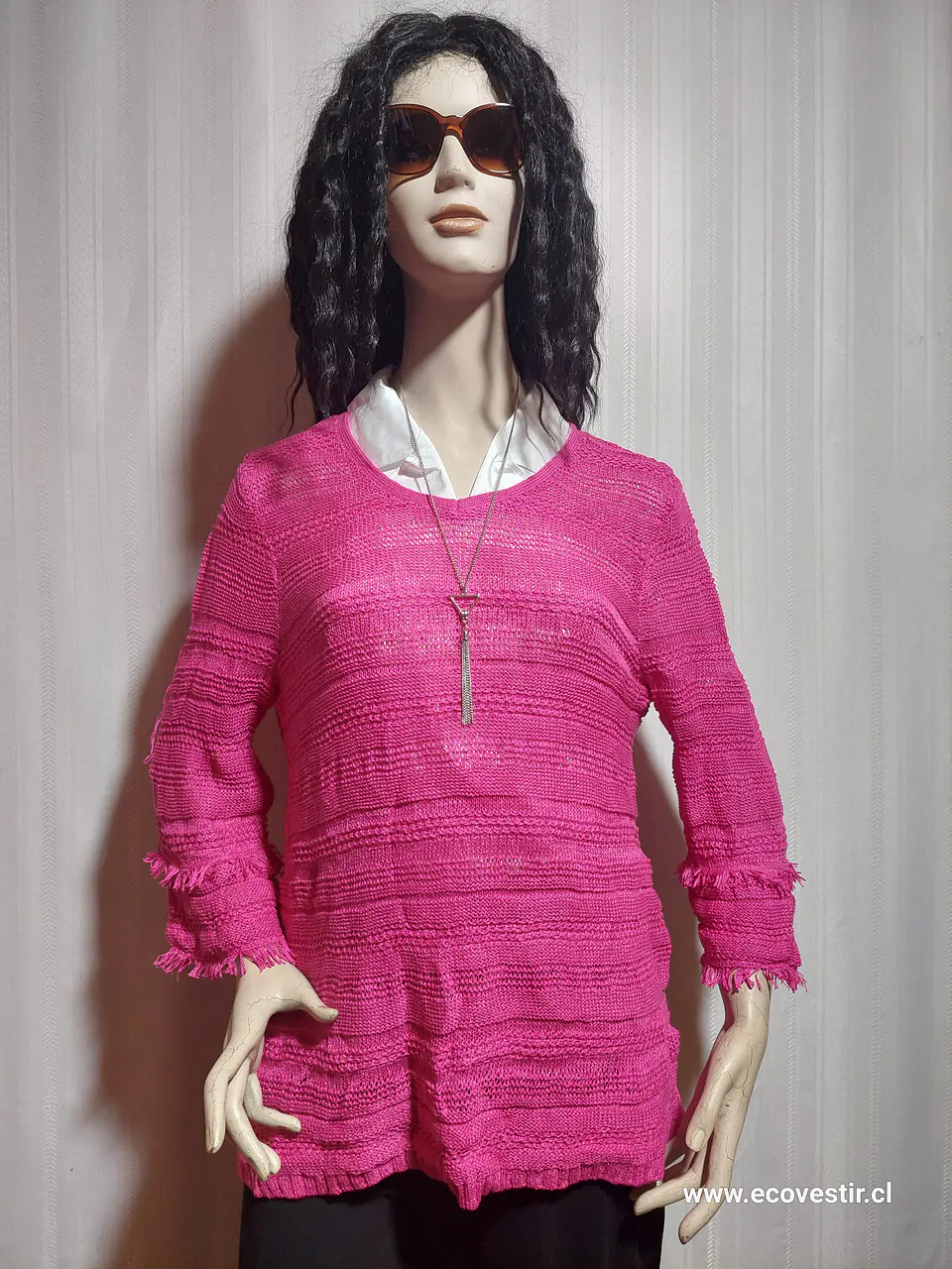 SWEATER ROSADO CHICO´S  TALLA L 1