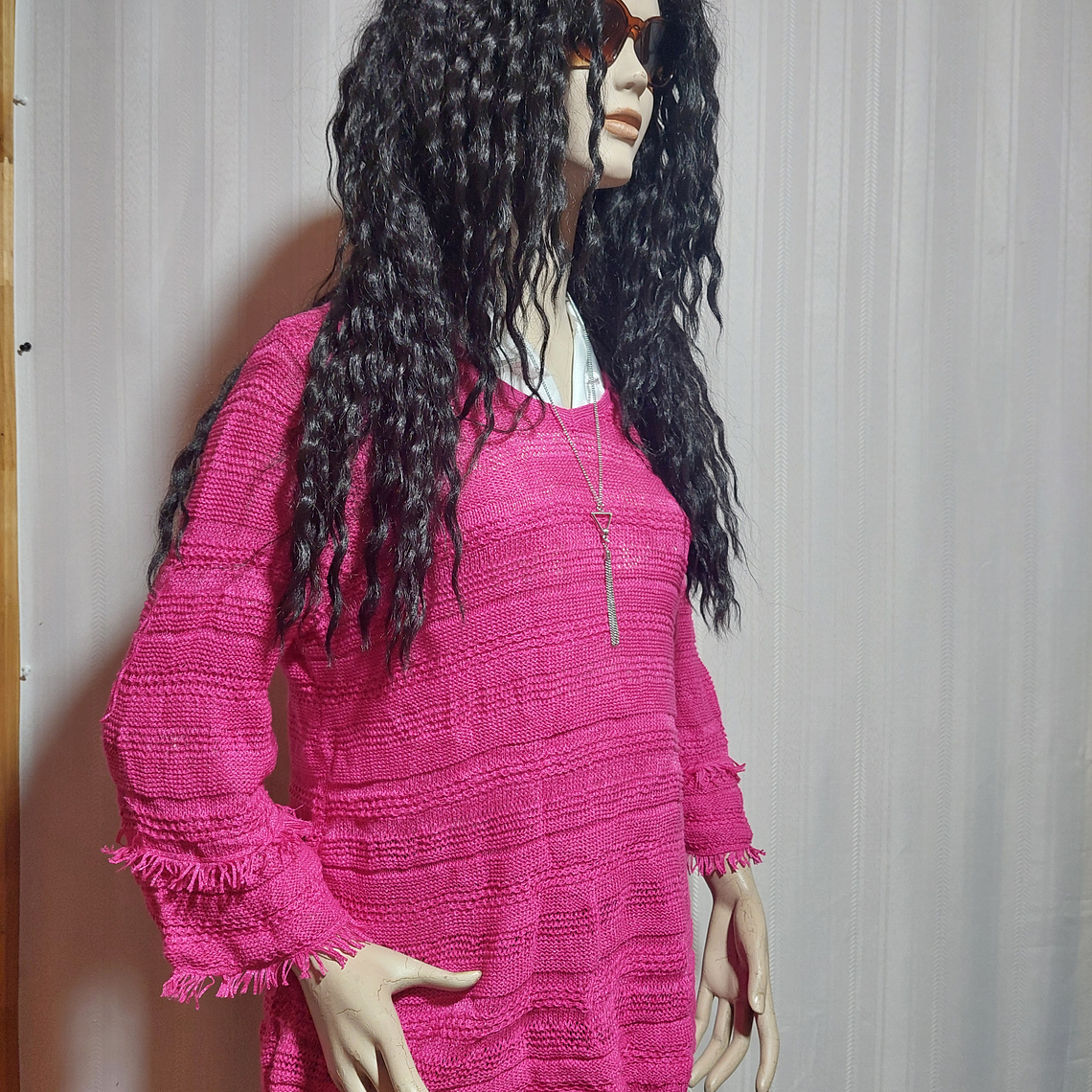 SWEATER ROSADO CHICO´S  TALLA L 2