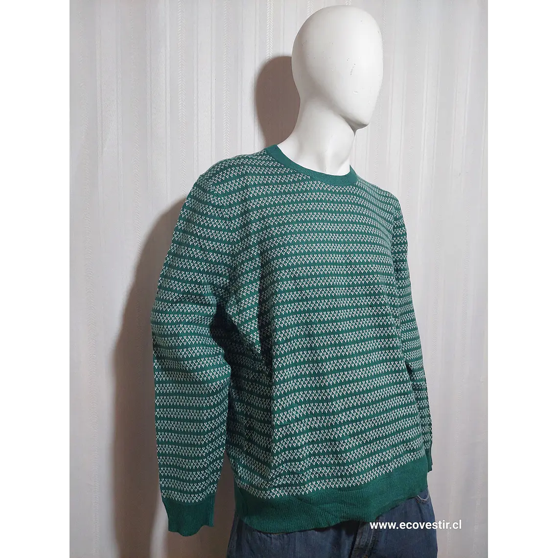 SWEATER CASUAL VERDE FREE ASSEMBLY TALLA XL 2