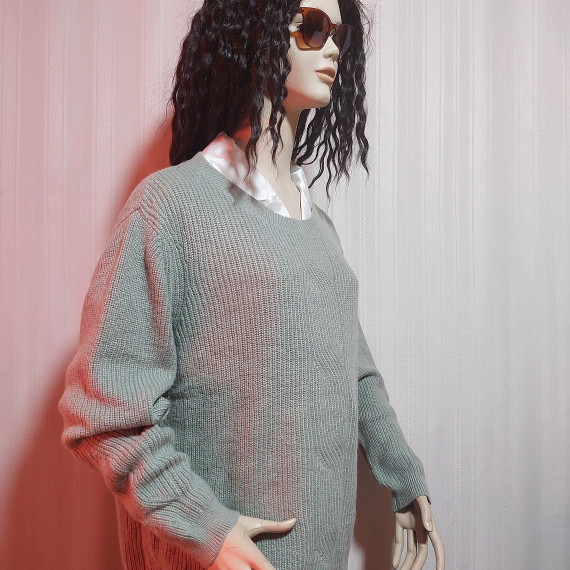 SWEATER CASUAL VERDE CLARO,   DAMART TALLA L  2