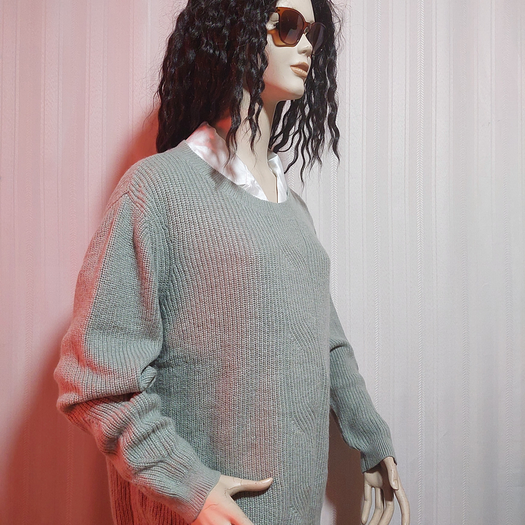 SWEATER CASUAL VERDE CLARO,   DAMART TALLA L  2