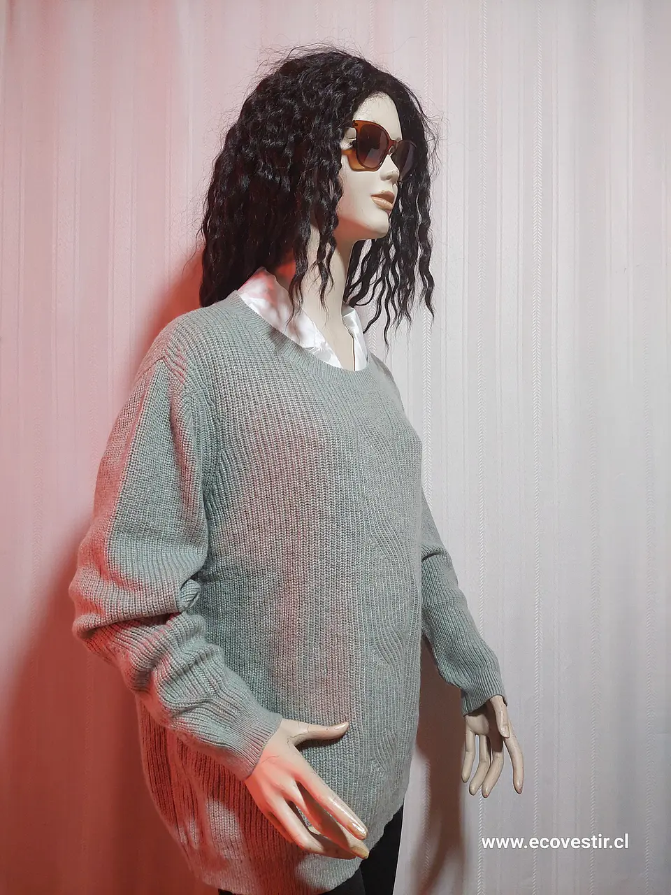 SWEATER CASUAL VERDE CLARO,   DAMART TALLA L  2
