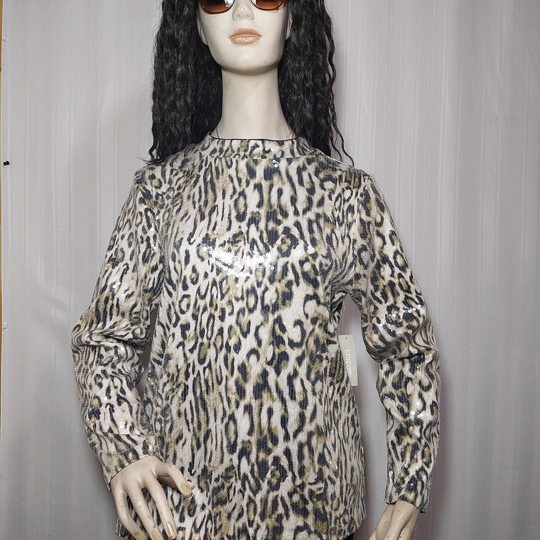 TOP LENTEJUELAS LEOPARDO CHICO'S TALLA 2 1