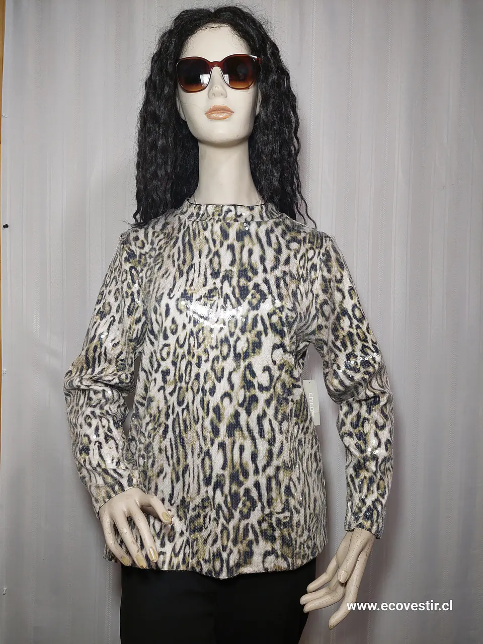 TOP LENTEJUELAS LEOPARDO CHICO'S TALLA 2 1
