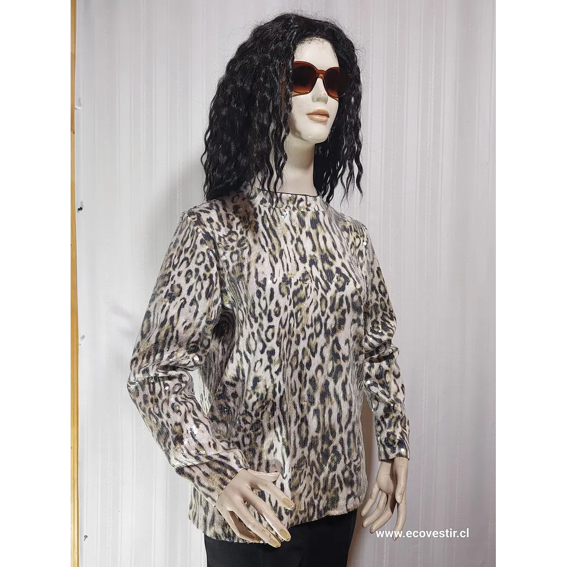TOP LENTEJUELAS LEOPARDO CHICO'S TALLA 2 2