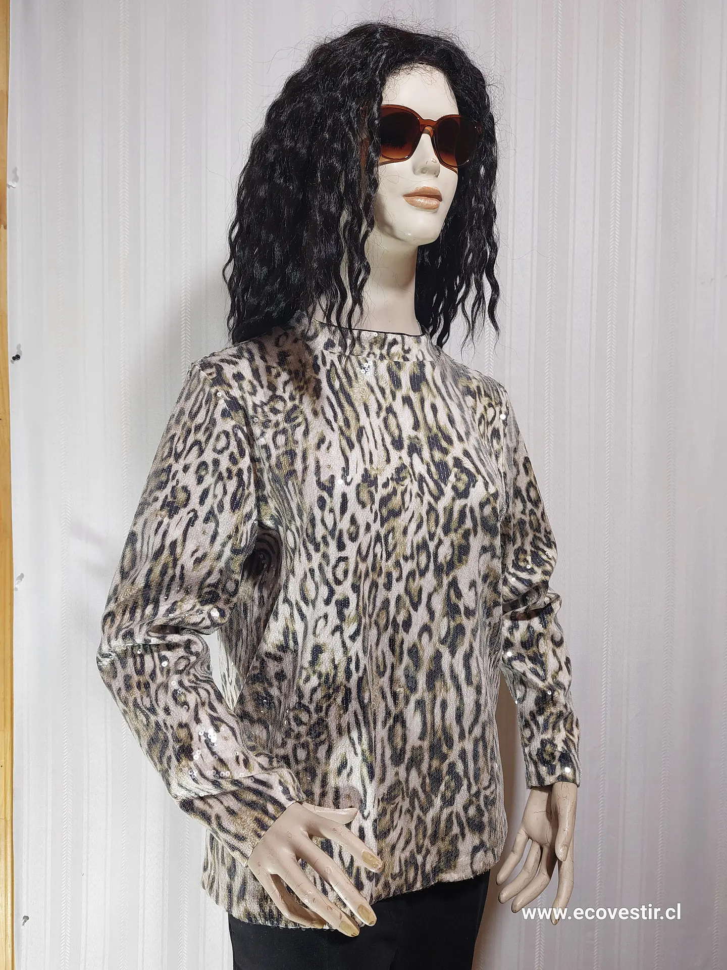 TOP LENTEJUELAS LEOPARDO CHICO'S TALLA 2 2