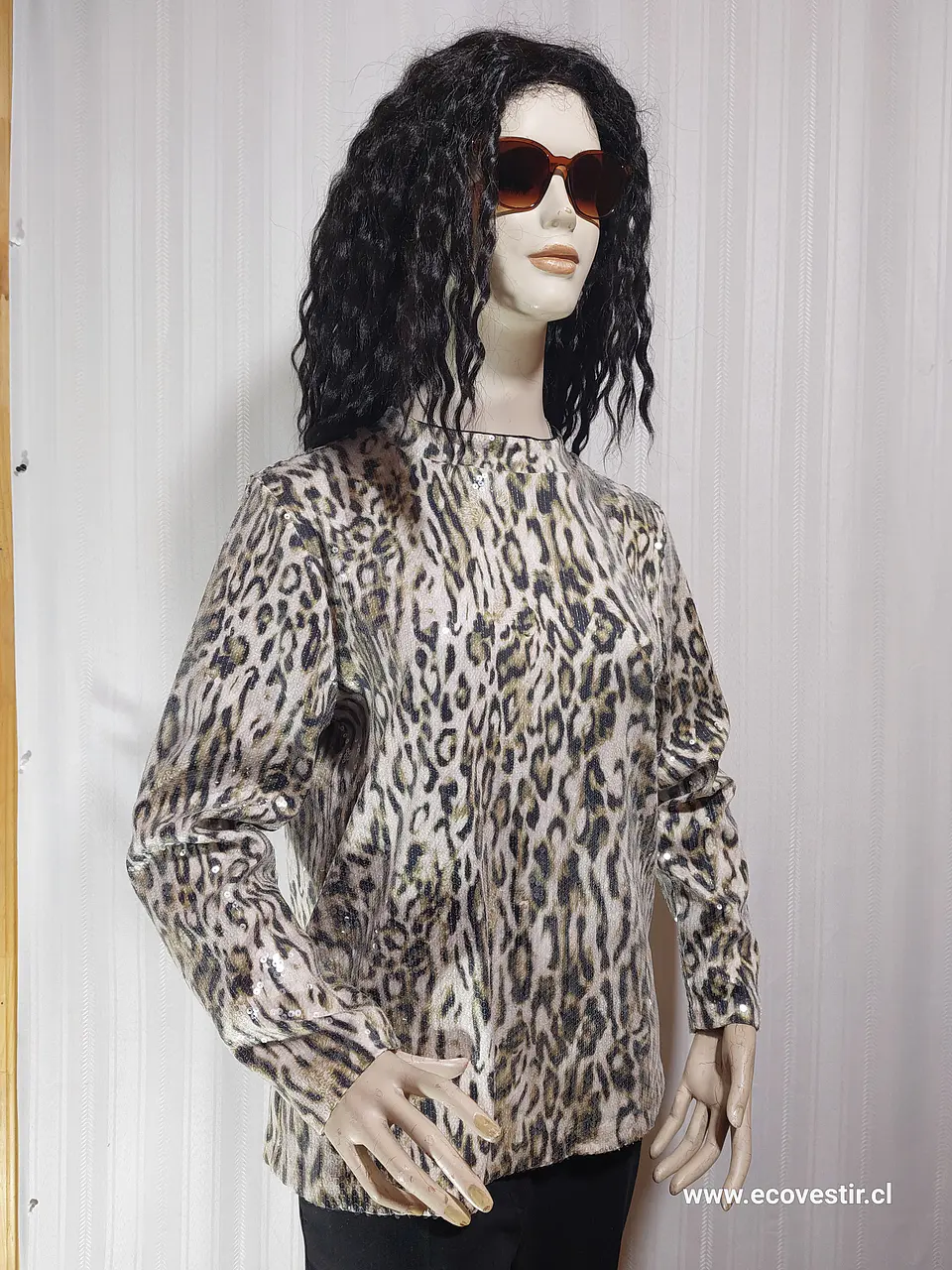 TOP LENTEJUELAS LEOPARDO CHICO'S TALLA 2 2