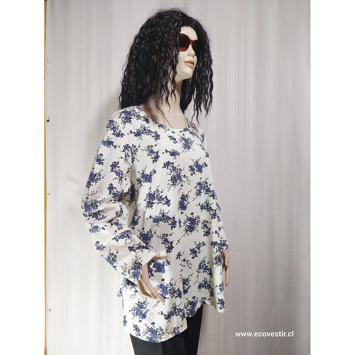 POLERA M/L FLORAL MULTICOLOR WOMAN WITHIN TALLA 1X 2