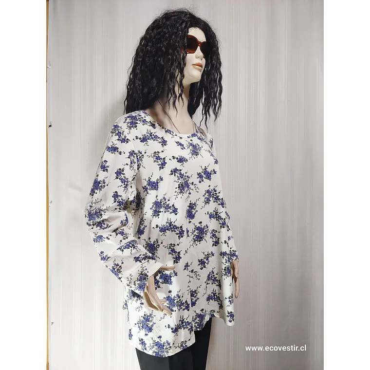 POLERA M/L FLORAL MULTICOLOR WOMAN WITHIN TALLA 1X 2