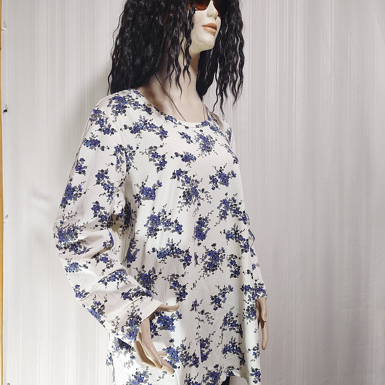 POLERA M/L FLORAL MULTICOLOR WOMAN WITHIN TALLA 1X 2