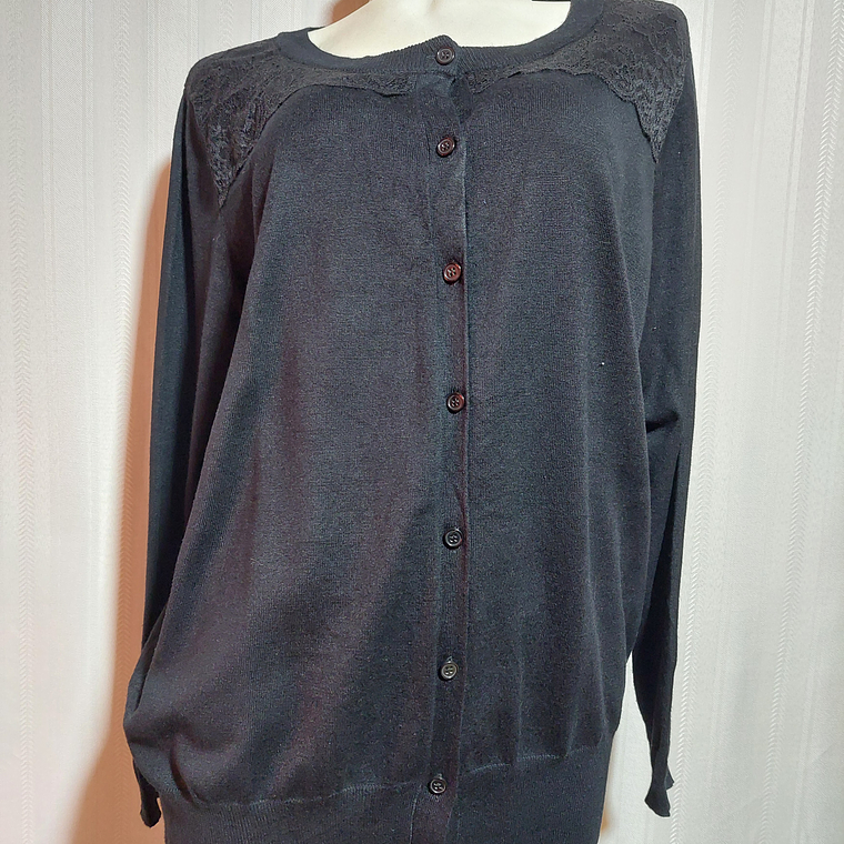 CHALECO BOTON NEGRO LANE BRYANT TALLA 18/20 2