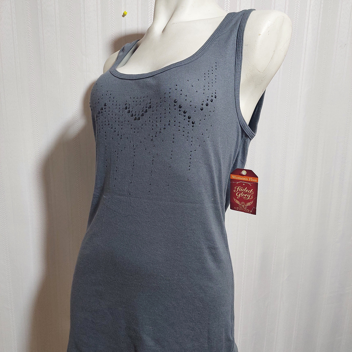 POLERA SIN MANGA GRIS FADED GLORY TALLA 2X  1