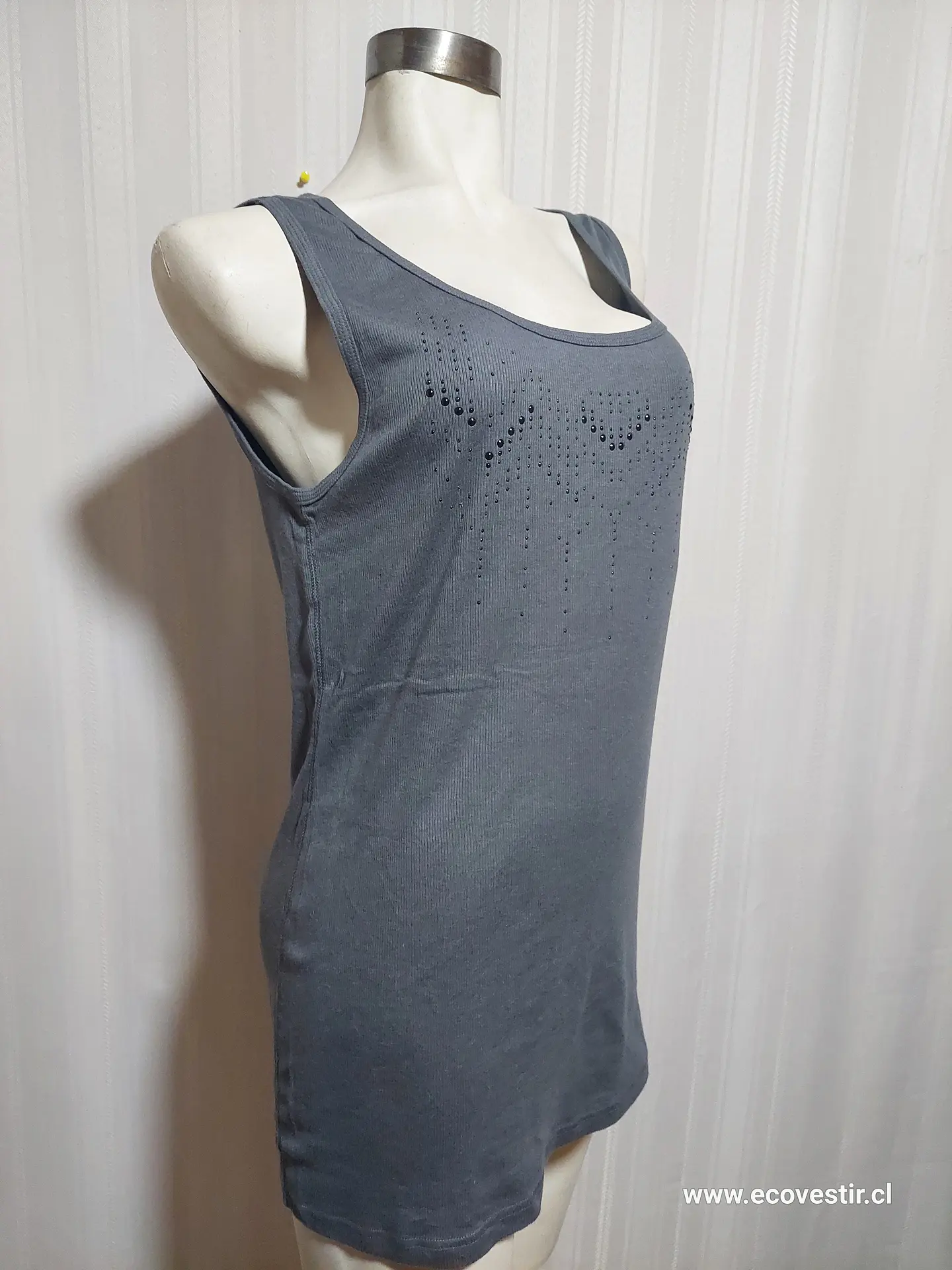 POLERA SIN MANGA GRIS FADED GLORY TALLA 2X  3