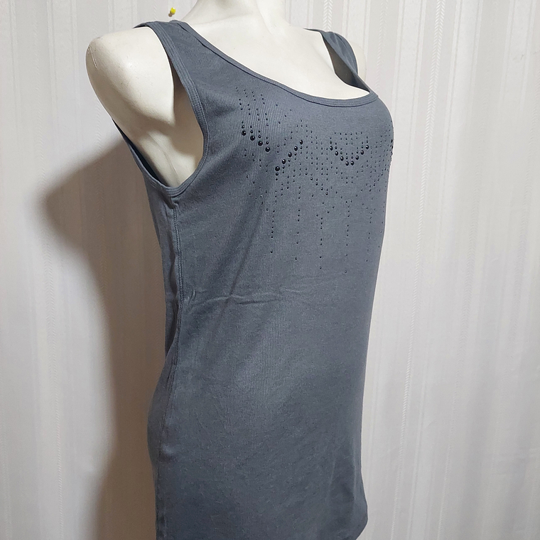 POLERA SIN MANGA GRIS FADED GLORY TALLA 2X  3