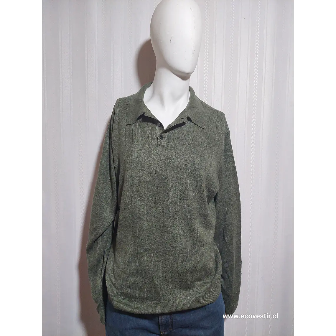 SWEATER CUELLO POLO VERDE DOCKERS TALLA XL 1