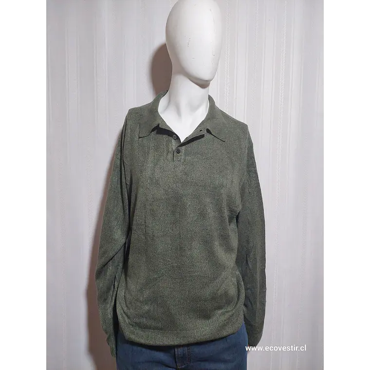 SWEATER CUELLO POLO VERDE DOCKERS TALLA XL 1