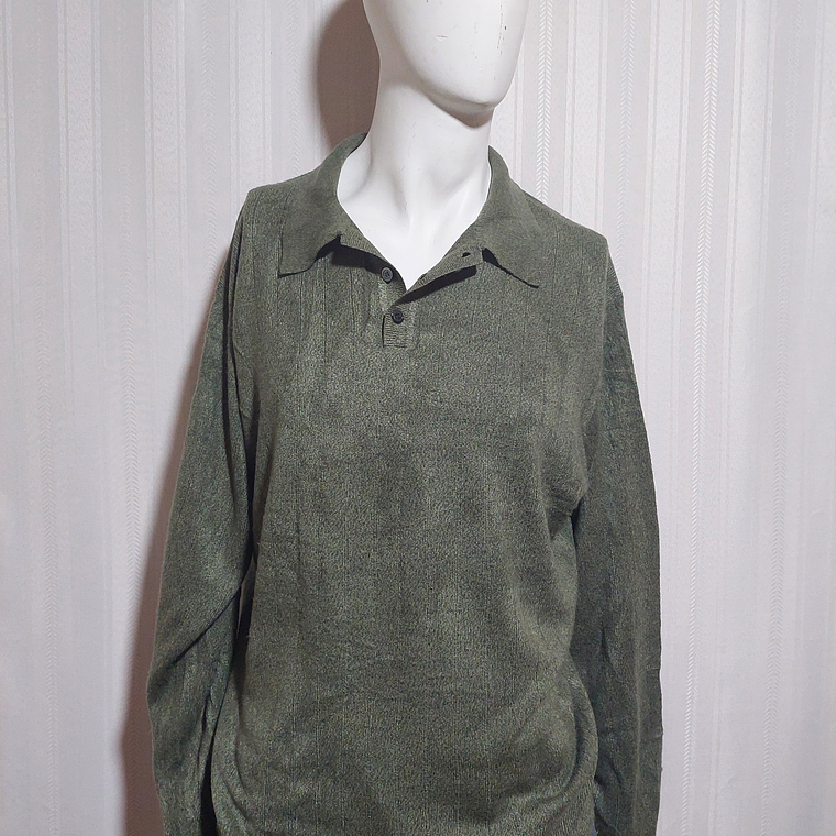 SWEATER CUELLO POLO VERDE DOCKERS TALLA XL 1