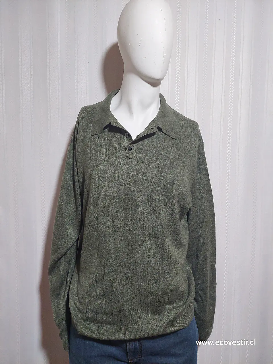 SWEATER CUELLO POLO VERDE DOCKERS TALLA XL 1