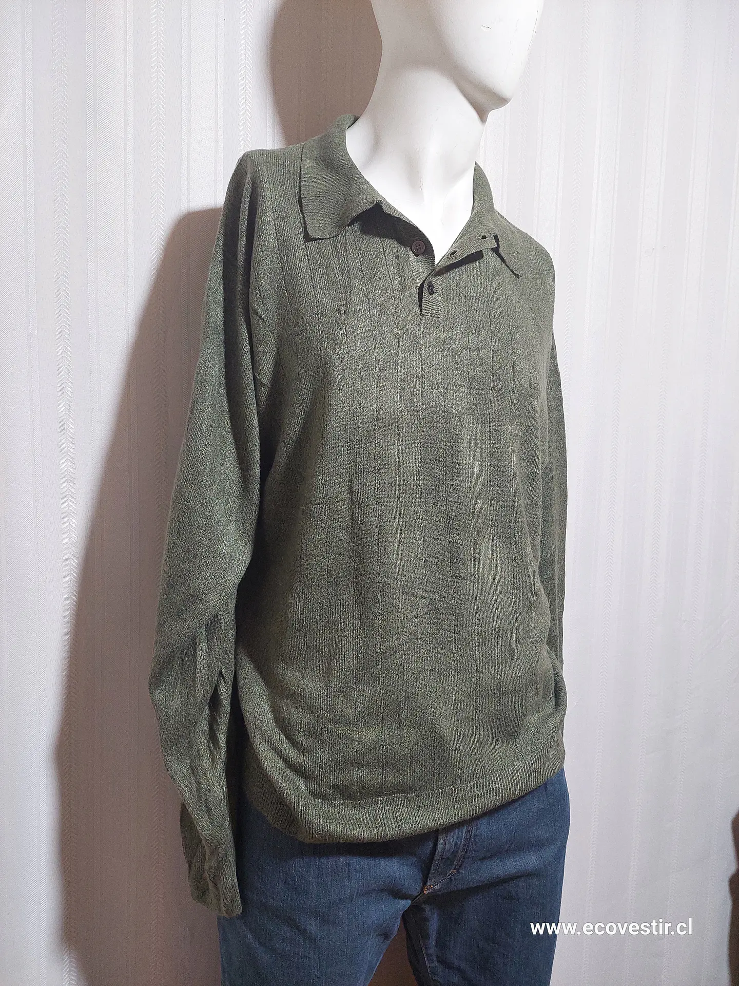 SWEATER CUELLO POLO VERDE DOCKERS TALLA XL 2