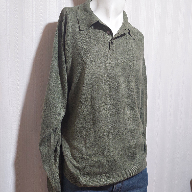 SWEATER CUELLO POLO VERDE DOCKERS TALLA XL 2