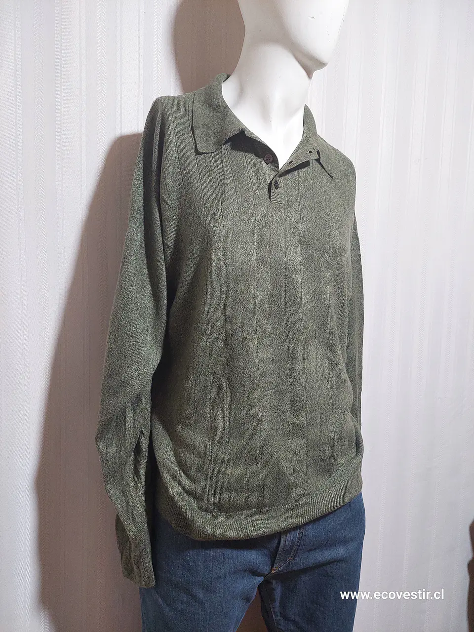 SWEATER CUELLO POLO VERDE DOCKERS TALLA XL 2