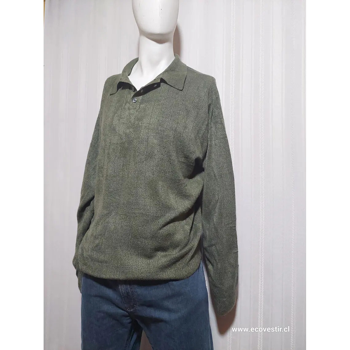 SWEATER CUELLO POLO VERDE DOCKERS TALLA XL 3