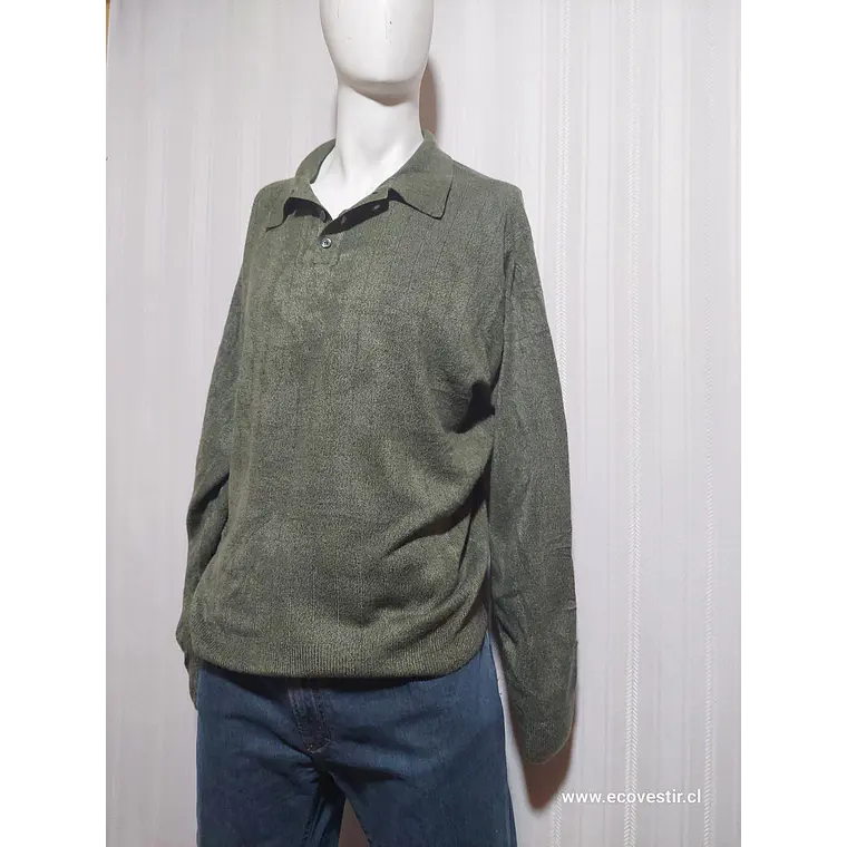 SWEATER CUELLO POLO VERDE DOCKERS TALLA XL 3