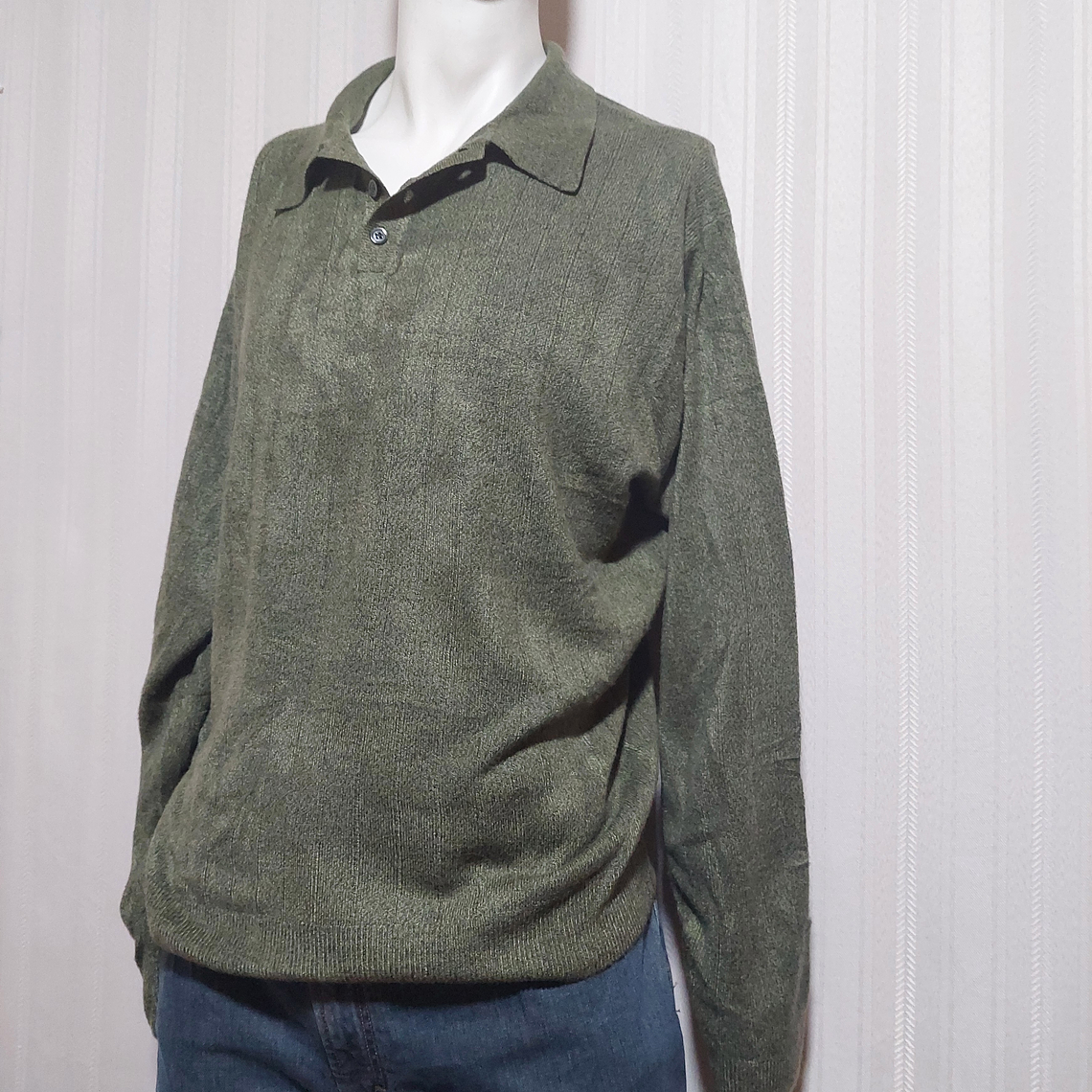 SWEATER CUELLO POLO VERDE DOCKERS TALLA XL 3