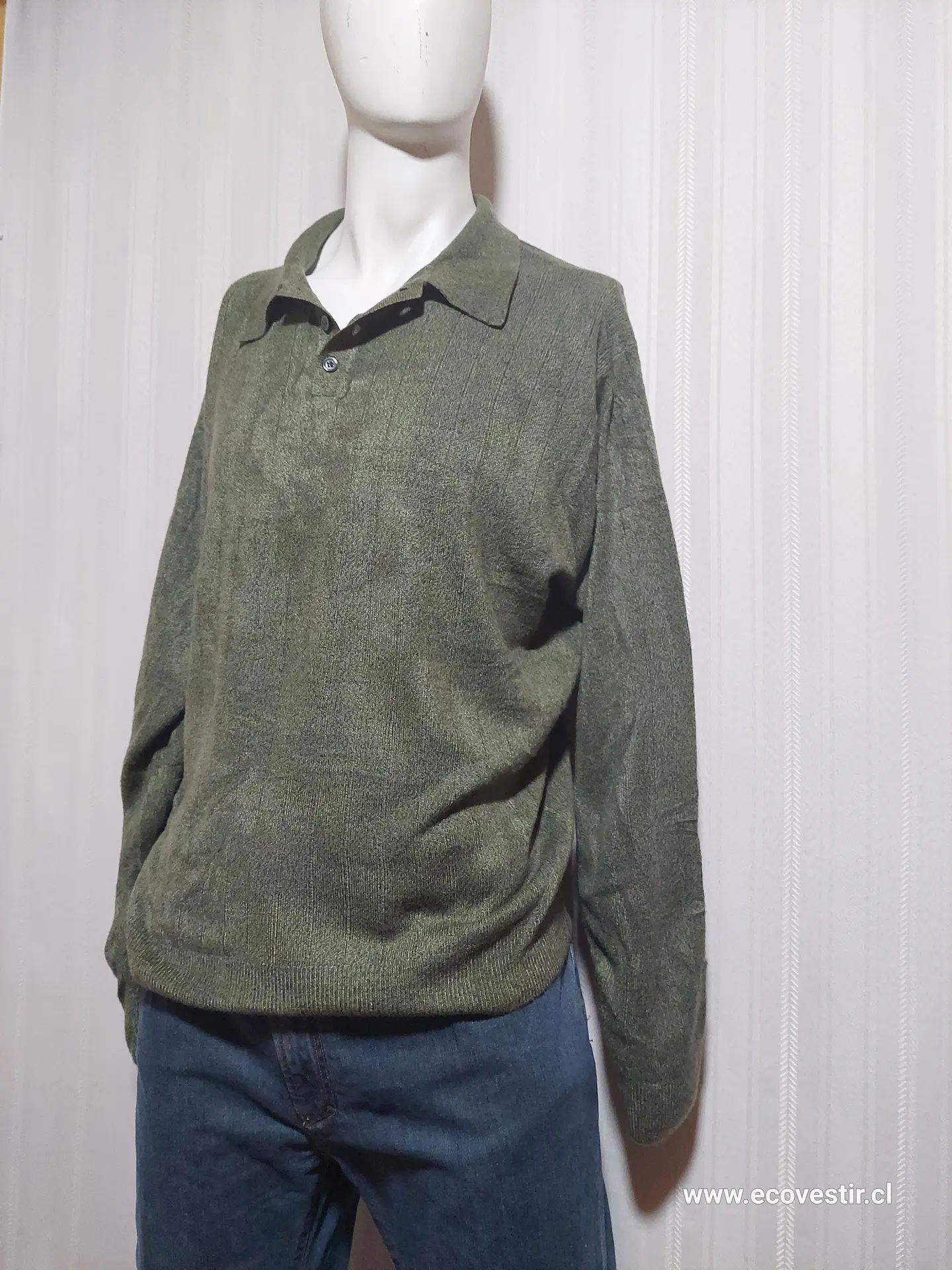 SWEATER CUELLO POLO VERDE DOCKERS TALLA XL 3