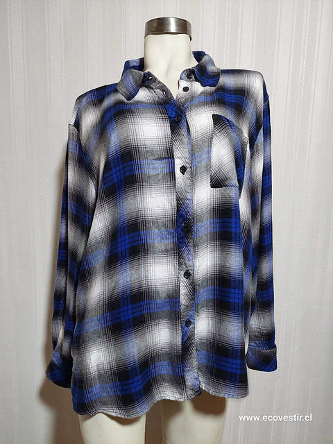 BLUSA AZUL-GRIS WORKSHOP TALLA 2X