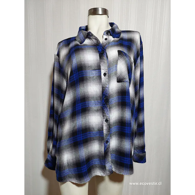 BLUSA AZUL-GRIS WORKSHOP TALLA 2X 1