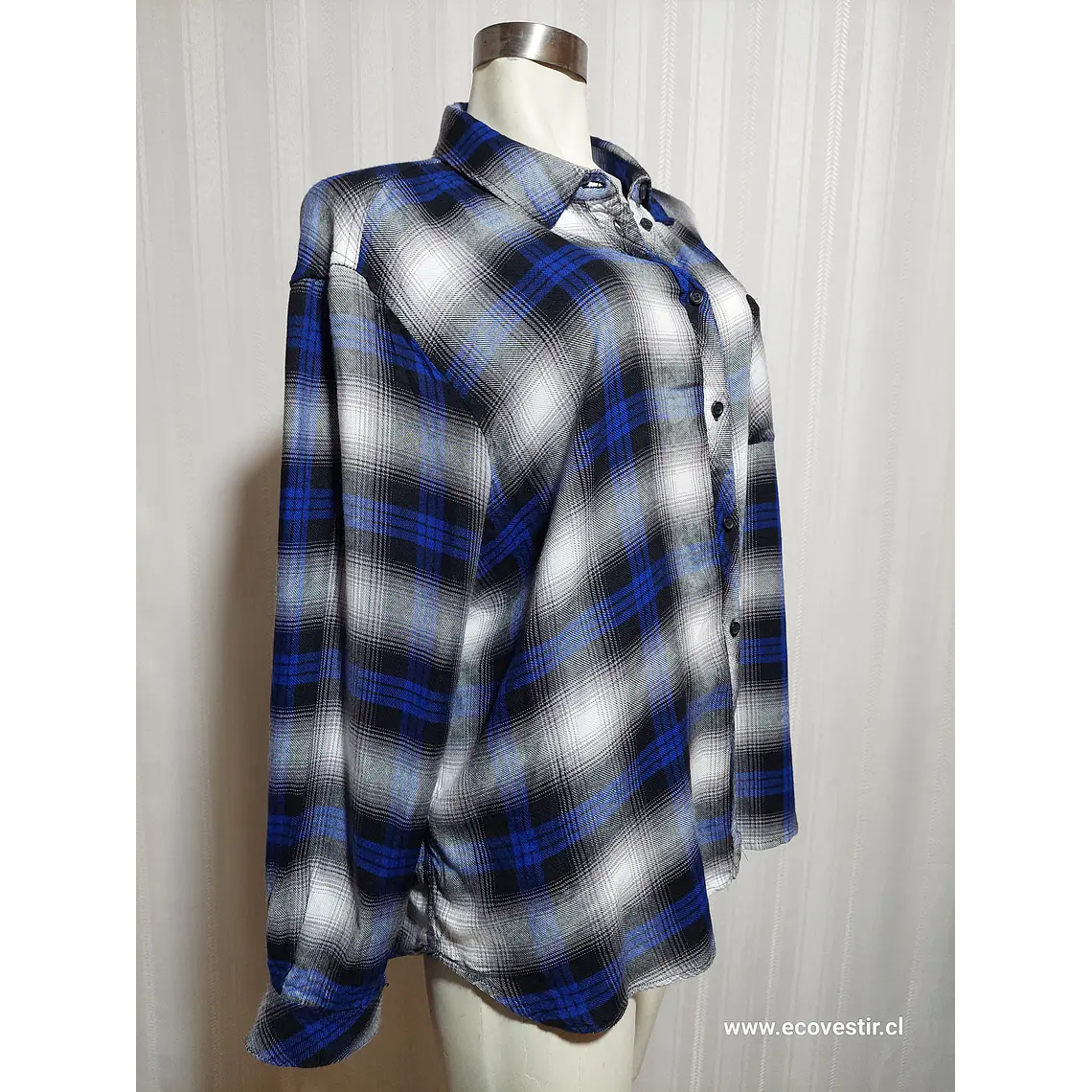 BLUSA AZUL-GRIS WORKSHOP TALLA 2X 2