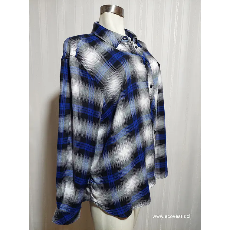 BLUSA AZUL-GRIS WORKSHOP TALLA 2X 2