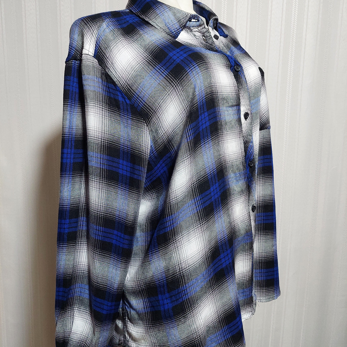 BLUSA AZUL-GRIS WORKSHOP TALLA 2X 2