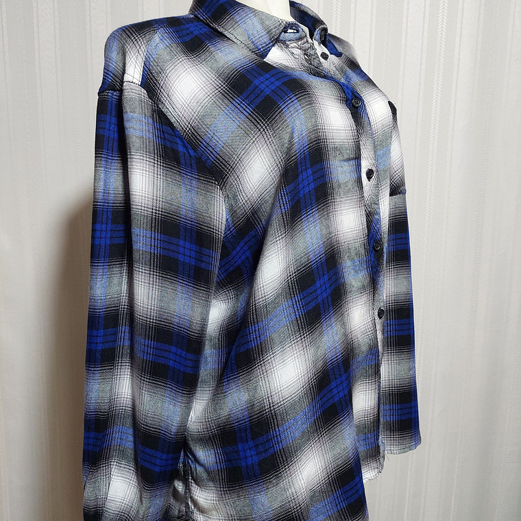 BLUSA AZUL-GRIS WORKSHOP TALLA 2X 2