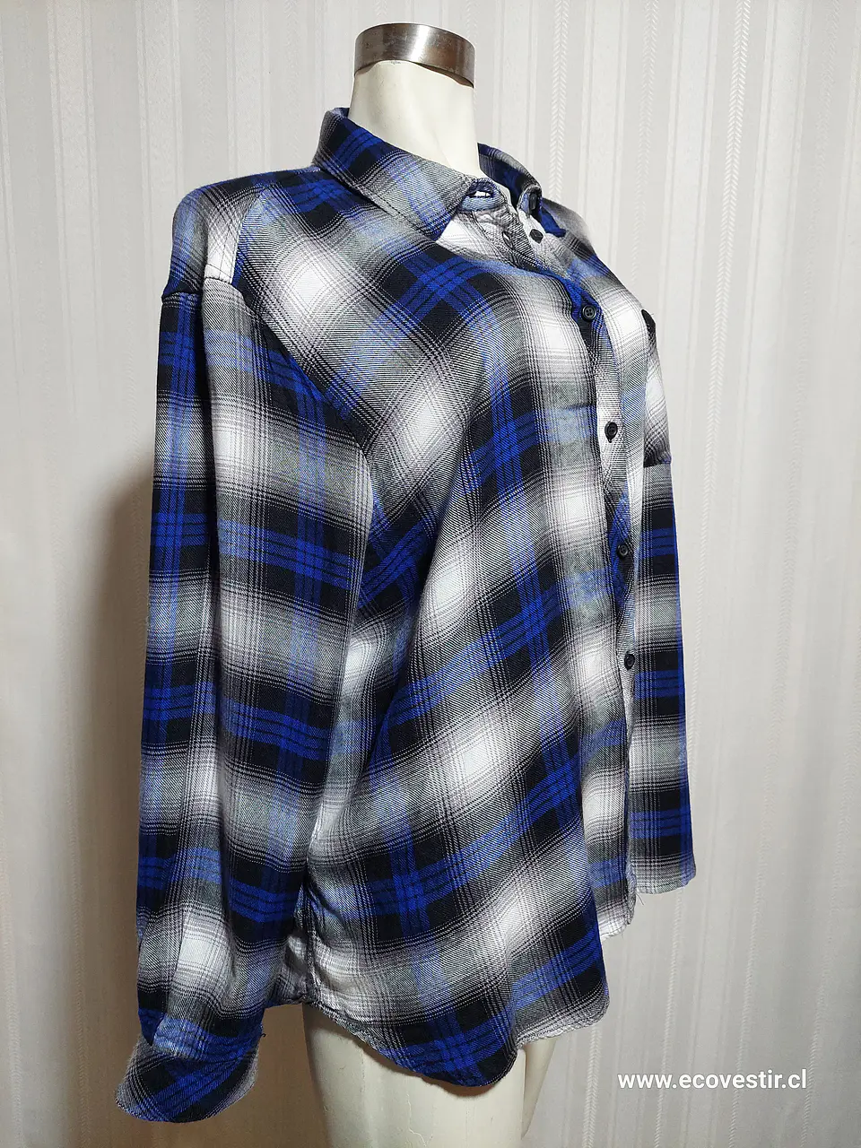 BLUSA AZUL-GRIS WORKSHOP TALLA 2X 2