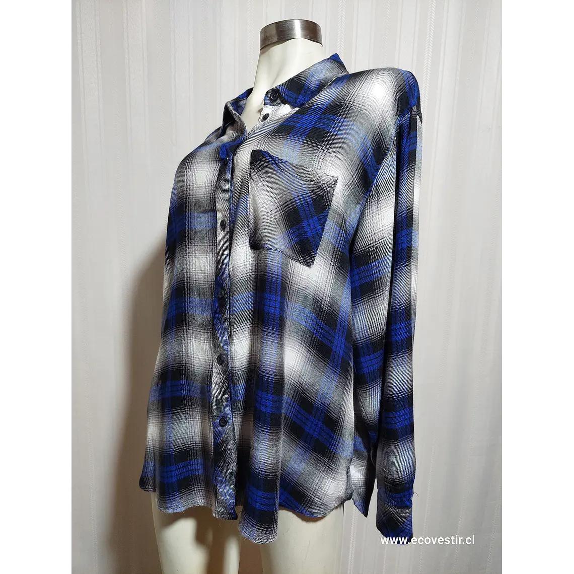 BLUSA AZUL-GRIS WORKSHOP TALLA 2X 3